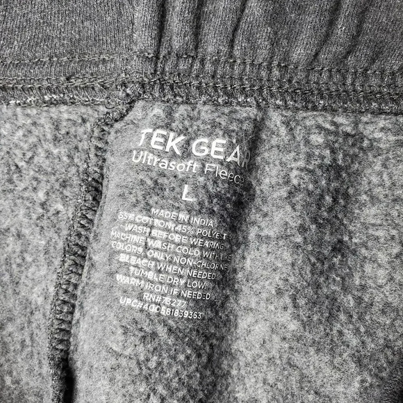 Tek Gear Kids Boys Ultra Soft Fleece Drawstring Pants Dark Gray Size Large 14-16 - Picture 3 of 14